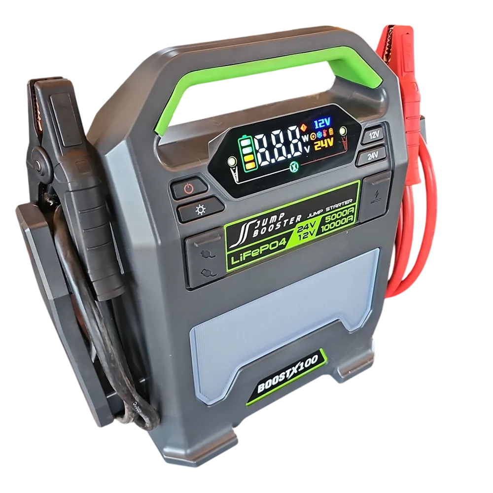 Boostx100 heavy duty truck jumpstarter facing left