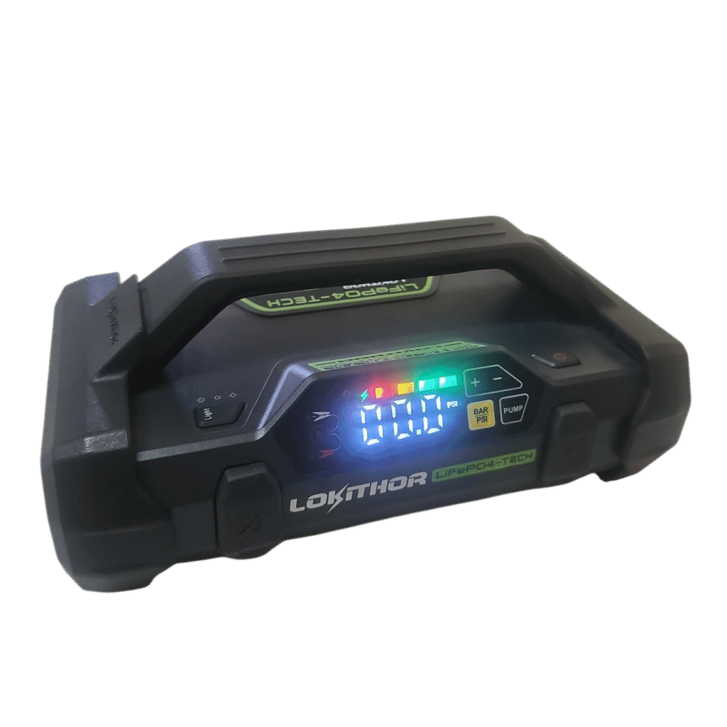 JA3000 Pro air compressor jump starter front facing right